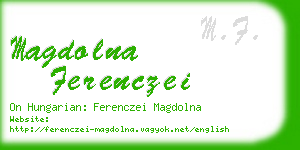 magdolna ferenczei business card